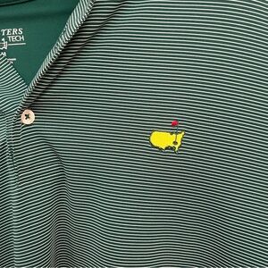 Masters Tech Green Striped Men's Polo Shirt